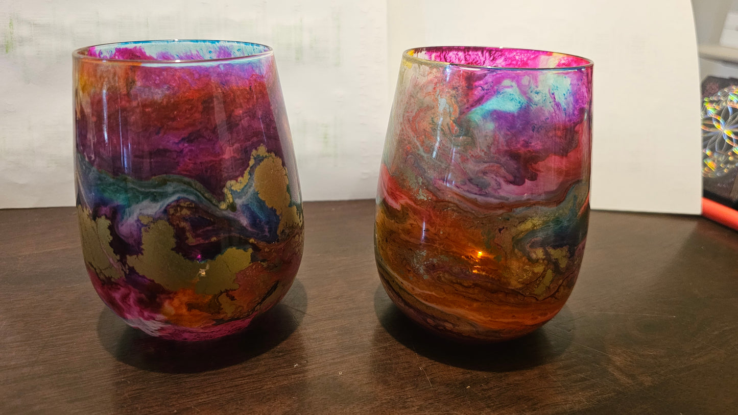 Ink Swirl Glass set