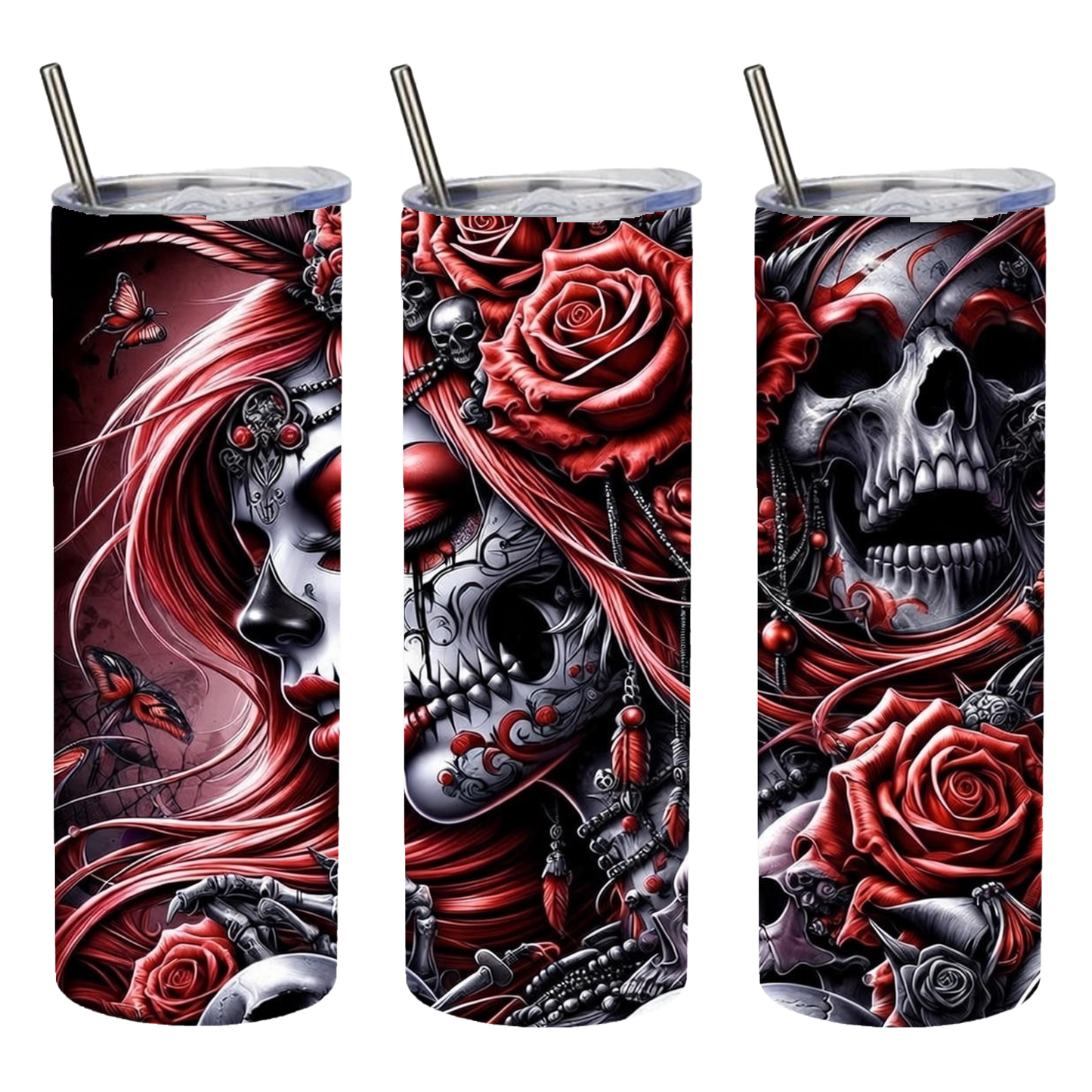lady skull tumbler