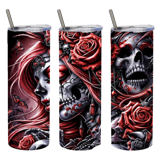 lady skull tumbler