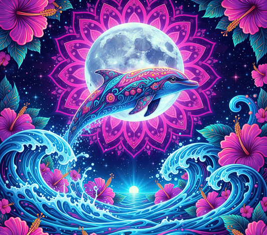 Mandala Dolphin Clock