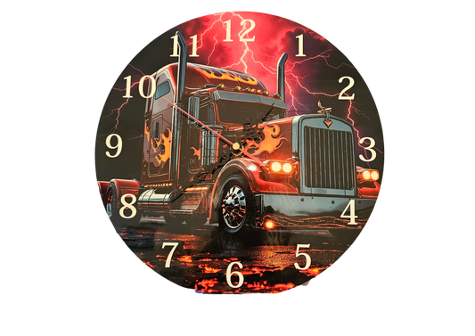 Red and black truck image