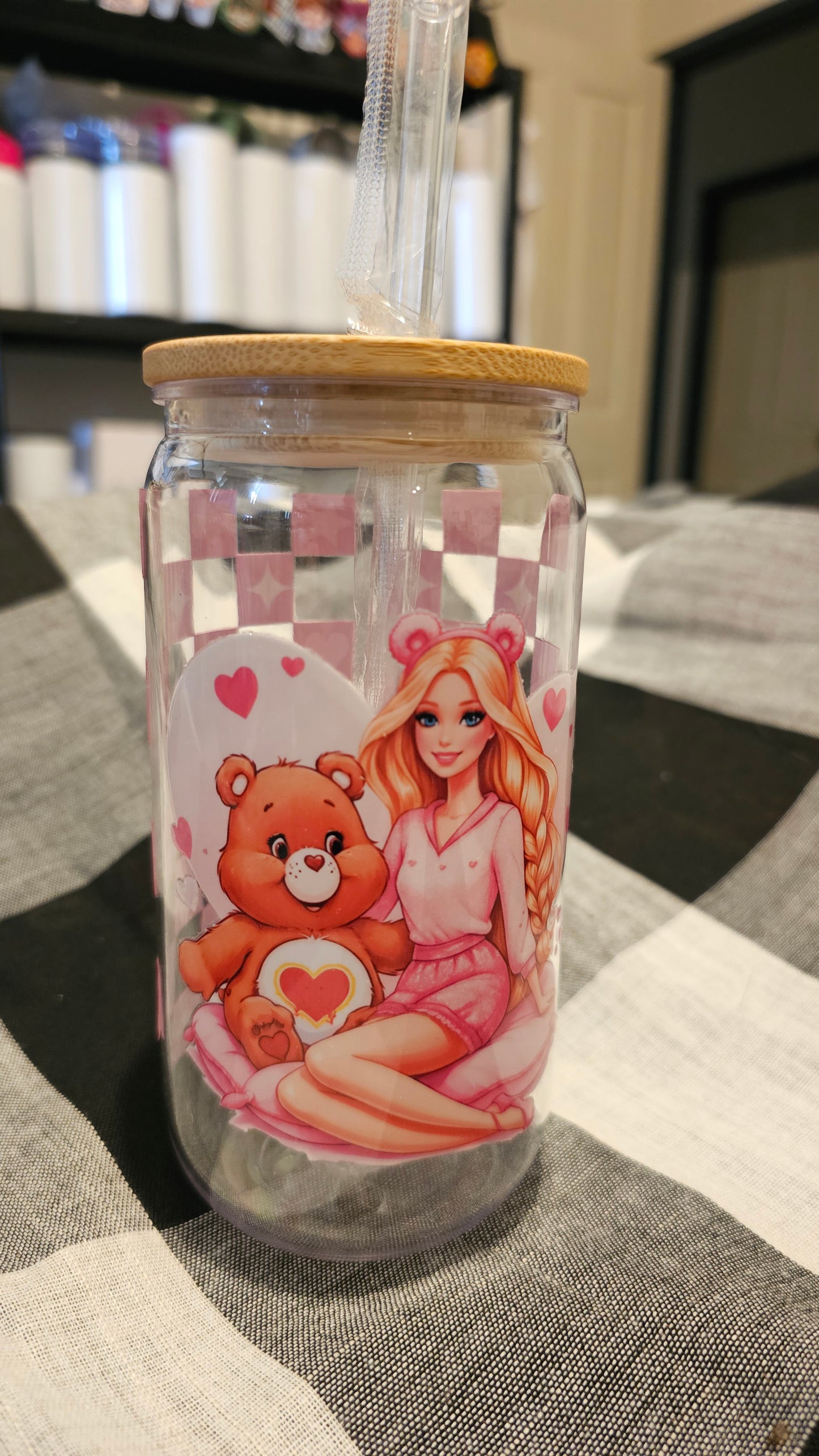 Girl and teddy tumbler