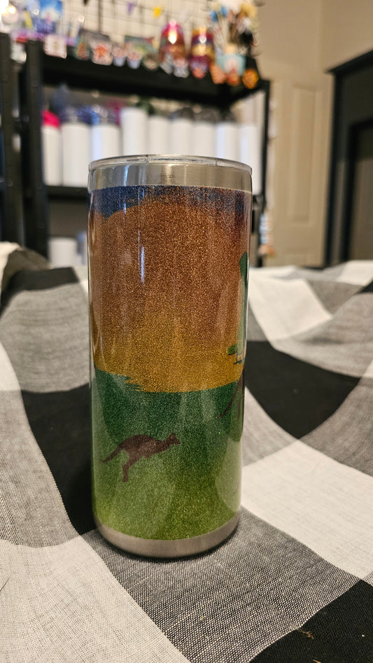 Kangaroo sunset tumbler