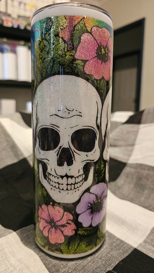 Skull and flower Tumbler
